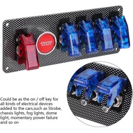 VEHITO Ignition Switch Panel Car Racing Switch Panels with LED Toggle Push Button,(12V)