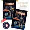 Breeze Decor First Men On Moon Garden House Flag Kit