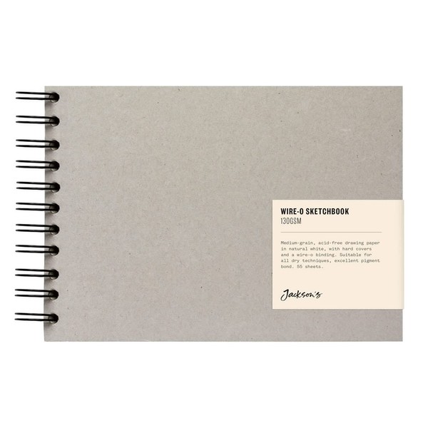 Jackson's : Wire-O Sketchbook : 130gsm : 55 Sheets :