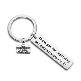 bobauna Thank You For Capturing Our Special Moments Camera Keychain Wedding Gift For Photographer Videographer (Capture special moments keychain)