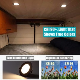acegoo 2 x 12 V Recessed Spotlights LED Motorhome Boat Spot with On/Off Dimmer Switch & Blue Night Light Flat Recessed Light 3 W 285 lm Dimmable Recessed Spot for Caravans Campers Kitchen Furniture