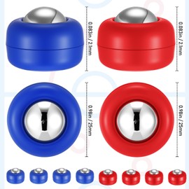 Gejoy 8 Pieces Mini Shuffleboard Replacement Pucks Tabletop Equipment Rollers Set Shuffleboard Curling Accessories (Red, Blue)