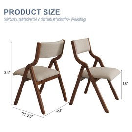 Ball & Cast Folding Dining Chairs Set of 2,Portable Kitchen Chairs with Padded Cushions,Ergonomical Design,Foldable Wood Dining Chairs for Dining Room,Restaurant,Kitchen,Office,Indoor,Taupe+Walnut