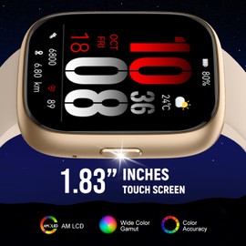 Smart Watch with Alexa & Bluetooth Calling-1.83" HD Touchscreen Fitness Watch, Fitness Tracker w/Heart Rate/Sleep Monitor, 30-Day Standby, 120+ Sports Modes, IP68 Waterproof Smartwatch for Android iOS