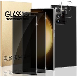 [2+2 Pack] Galaxy Note 20 Ultra Privacy Screen Protector with Camera Lens Protector, 9H Tempered Glass, 3D Curved, HD Clear Anti-Spy Film for Galaxy Note 20 Ultra 5G (6.9 Inch)