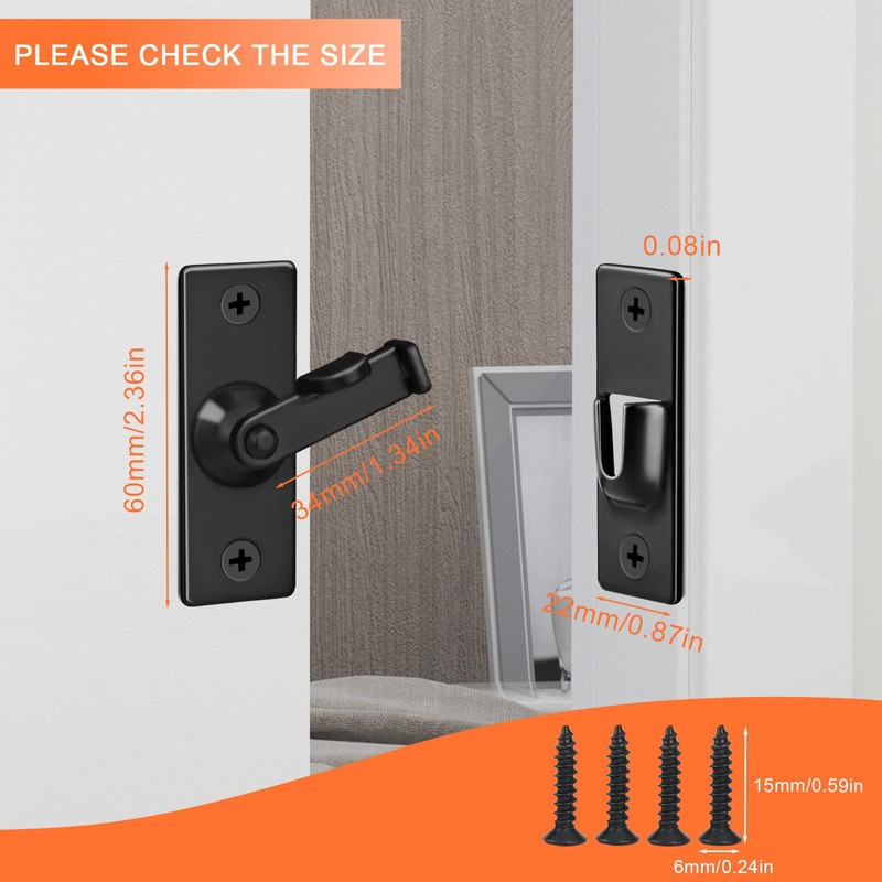 KOVOSCH 2 Pack Screen Door Latch 90 Degree, 2.36 x