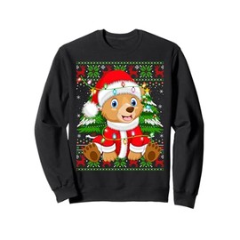 Bear Christmas Lights Santa Costume Ugly Xmas Sweaters Sweatshirt