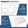 sourcing map 60Pcs 304 Stainless Steel Flat Washers, M15x21x0.3mm Ultra