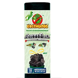 Costalitos Bolsas para Basura con Jareta, 1 ROLLO, color Negro, Grande, 62 x 80 cm