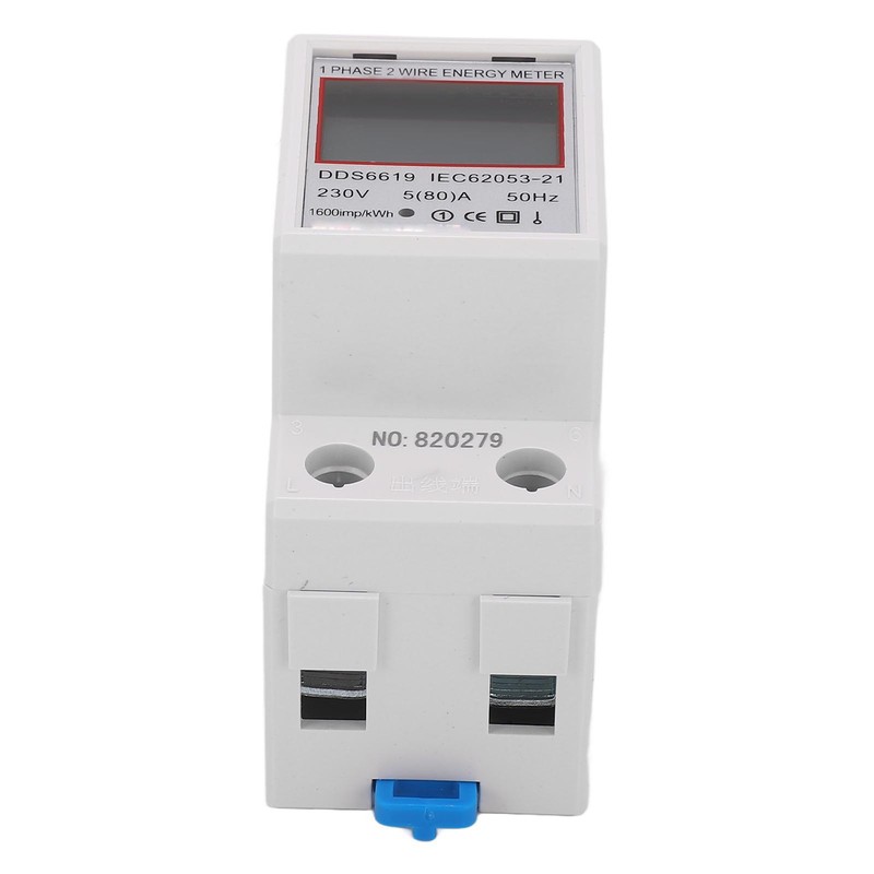 LCD Digital Electricity Meter Single Phase 2 Pin DIN Rail