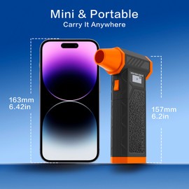 Electric Air Duster-160000RPM Compressed Air Duster with Removable Battery,4-Gear Adjustable Cordless Mini Blower,Reverse Charging & Rechargeable Dust Blower for PC,Keyboard,Car,Outdoor,Home (Orange)