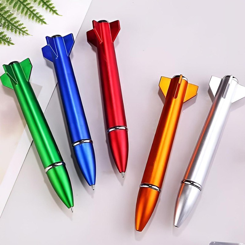 JKJF 8 Pieces Rocket Shape Gel Pen Rocket Rollerball Pens