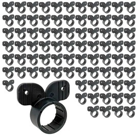 [100-Pack] PROCURU 3/4-Inch Plastic Suspension Hy-Ear Pipe Clamp, Mickey Mouse Style Strap Hanger for 7/8" OD Pipe, Black (85116-100P)