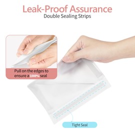 PACKISM Leak Proof Clear Toiletry Bag - Sealed TSA Approved Toiletry Bag with Reinforced Seams, Reusable and Easy to Clean, Clear Travel Bags for Toiletries, Food-grade PEVA, 1L+1M+1S, White