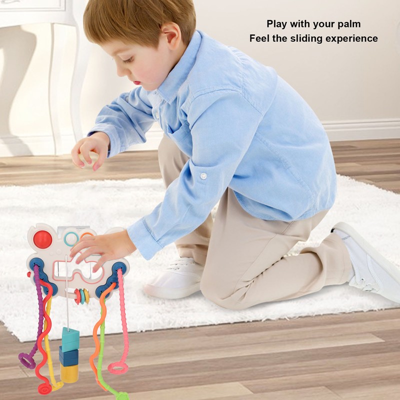 Pull String Interactive Toy Plastic Colorful Pulling Toy for Visual