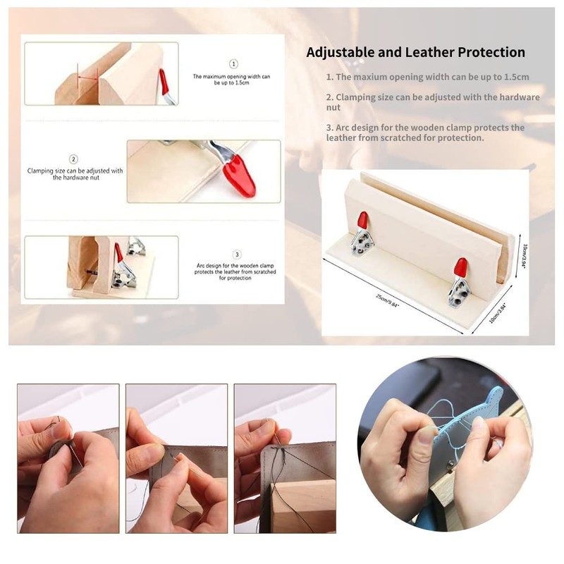 Professional DIY Wooden Leather Work Craft Clip Leathercraft Clamp Table
