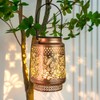 RESNICE Outdoor Waterproof Hummingbird Solar Lanterns Metal Hanging Garden Light