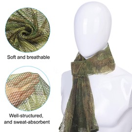 PATIKIL 71"x35" Camouflage Veil Scarf, 2Pcs Camo Netting Veil Camo Mesh Neck Scarves Desert Mesh Scarves for Outdoor Activities, Jungle Camo/Desert Digital