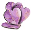 4 x Heart Coasters - Purple Lilac Ink Art Marble