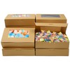 KEYIDO 20 Pack Kraft Cookie Boxes with Window, 8.5”×5.5”×2” Sweet