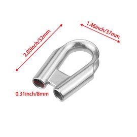 Savagrow 4Pcs Rope Tube Thimble with Gusset Silver Wire Tube Thimble 304 Stainless Steel Winch Rope Tube for 6-8mm Cable