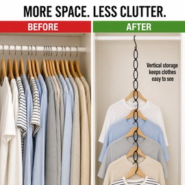Metal Space Saving Hanger Organizer Chain for Closets