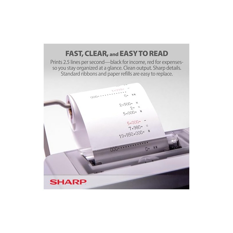 Sharp EL-1801V calculadora-impresora compacta de 12 dígitos