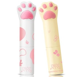 UNICAT - Juego de bálsamo labial con pata de gato, bálsamo labial hidratante, fresa y miel