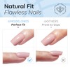 modelones Kit de uñas postizas ovaladas cortas azules con pegamento,