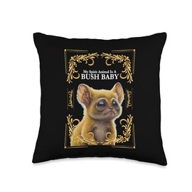 Bush Baby Bush Babies Animal Design My Spirit Animal is A Bush Babay Throw Pillow, 16x16, Multicolor
