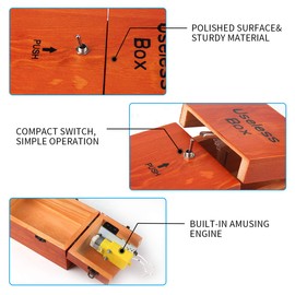 Useless Box Leave Me Alone Machine Fully Assembled in Real Wood（Brown）