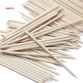 200PCS Nail Files Kit- 100PCS Mini Nail Files Double Sided Nail Buffer, 100PCS Orange Wood Nail Care Sticks, Cuticle Manicure and Pedicure Stick for Fingernail, Cleaning Cuticle Stick