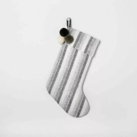 Hearth And Hand With Magnolia Christmas Black Cream Striped Stocking (I HAVE 8)