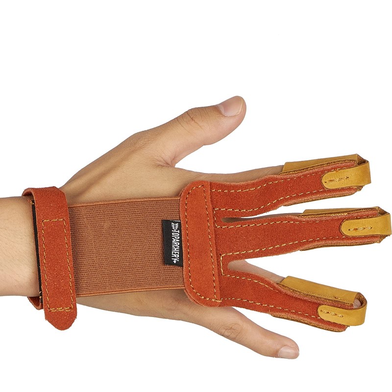 TOPARCHERY Finger Hand Protective Gloves Leather Target Arm Guard 3