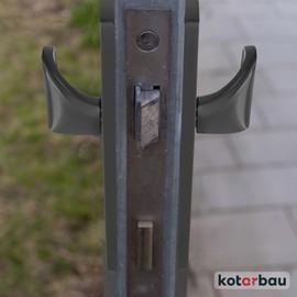KOTARBAU® Door Knob 92 mm Profile Cylinder Door Handle Aluminium Handle Set Door Handle Door Handle Long Plate Set Anthracite Interior Door Exterior Door Handle