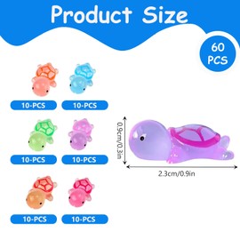 Aatpuss Miniature Tortoise Statues Luminous Mini Turtles Resin Glow in the Dark Ocean Maritime Pink Blue Orange Yellow Green Purple 60pcs