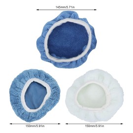 Keenso Almohadillas para Capó de Pulido de Automóviles, 12 Piezas Juego de Capó de Enceradores de Cubierta de Almohadilla de Fibra de Pulido de Automóviles para Pulidor de Automóviles de 5-6 Pulgadas