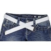 Gelante Canvas Web D Ring Belt Silver Buckle Military Style