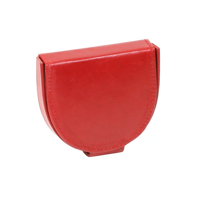 Coin Box DOLPHIN, Genuine Leather, red - ''LEAS Special-Edition''