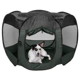 Furhaven Pop Up Playpen Pet Tent Playground - Hunter Green, Medium