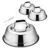Cheese Melting Dome Set of 3, HaSteeL Stainless Steel Round