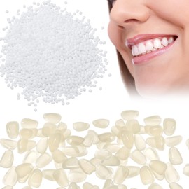 60 Piece Temporary Dental Repair Set Malleable Artificial Teeth and 50 g Thermal Beads, Multi-Purpose False Teeth Dentures for Making It Yourself Filling Dental Beads to Fix Missing