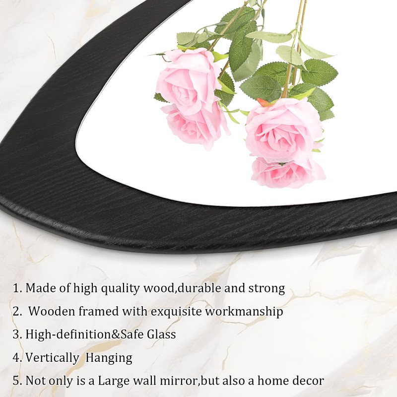 AAZZKANG Irregular Wall Mirror Full Length Large with Wood Framed