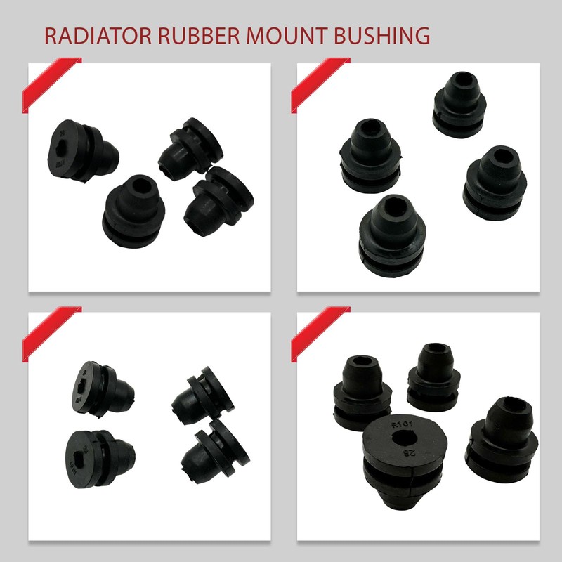 HLVEAUTO 4pcs Upper Lower Rubber Cushion Bushing Radiator Mount Insulator