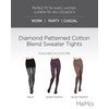 MeMoi Diamond Patterned Cotton Blend Sweater Tights Black Small/Medium