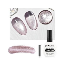 JODSONE 16.5ml Cat Eye Gel Nail Polish Pink Purple Glitter Magnetic Reflective Translucent at Home Salon Design Need U V Curing