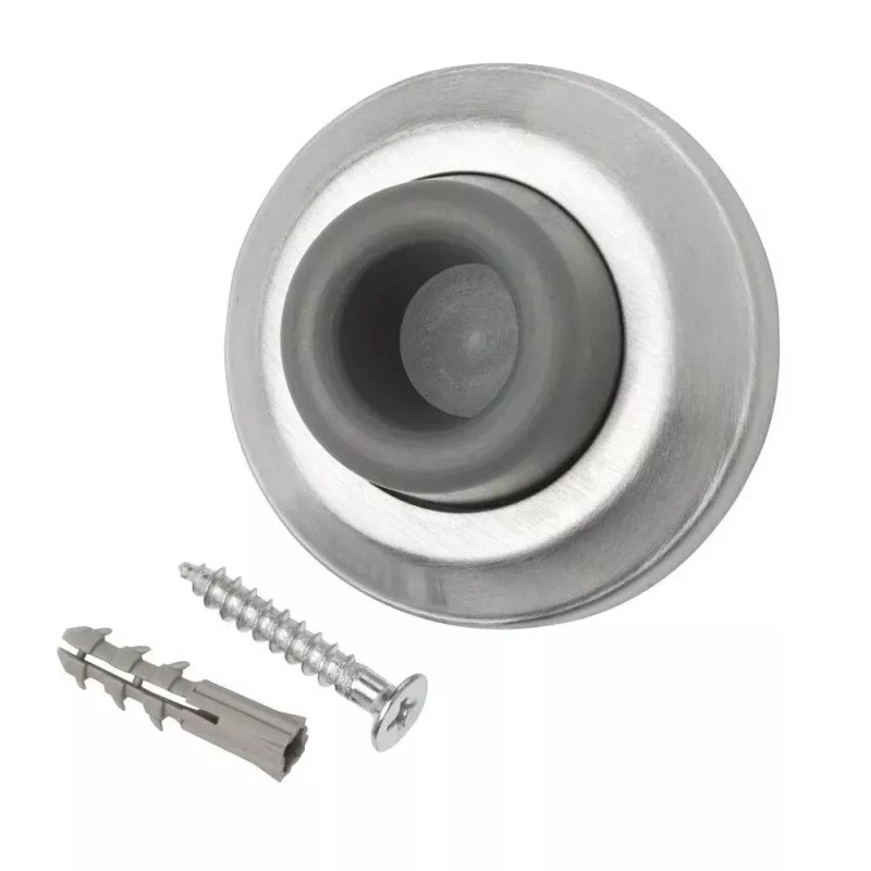 Everbilt Commercial Grade Wall Mount Door Stop Doorstop in Satin