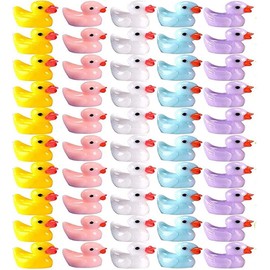 50 PCS Mini Resin Ducks for Crafts, Cute Resin Ducks Miniature Colorful Tiny Duck Accessories DIY Charms for Crafts Party Supplies Room Home Desk Decoration