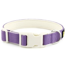 Plutus Pet Cotton Dog Collar, Heavy Duty Collar with Soft Padding, Adjustable and Comfortable for Small Medium and Large Dogs, Purple, M