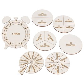 AHANDMAKER Hölzerne Uhr für Form Sortieren Montessori hölzerne Bruchteil Uhr Mathe Lernen Materialien Zeit Lernen Kit für Homeschool Klassenzimmer Lehre